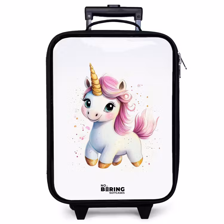 Kinderkoffer - Weißes Einhorn mit rosa Mähne — 1