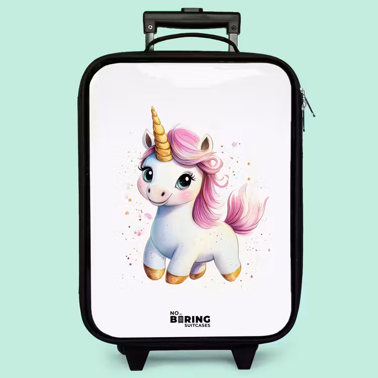 Kinderkoffer - Weißes Einhorn mit rosa Mähne — 3