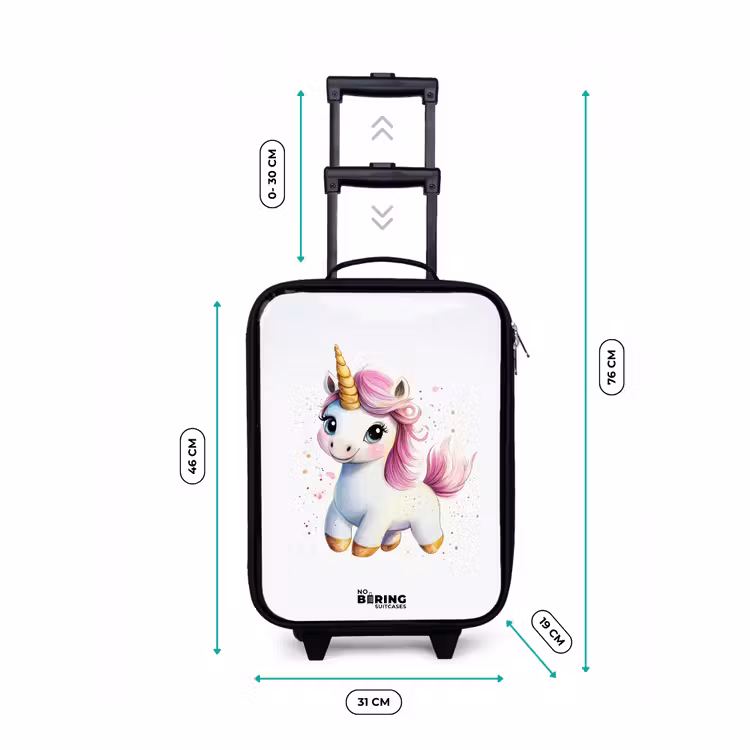 Kinderkoffer - Weißes Einhorn mit rosa Mähne — 7