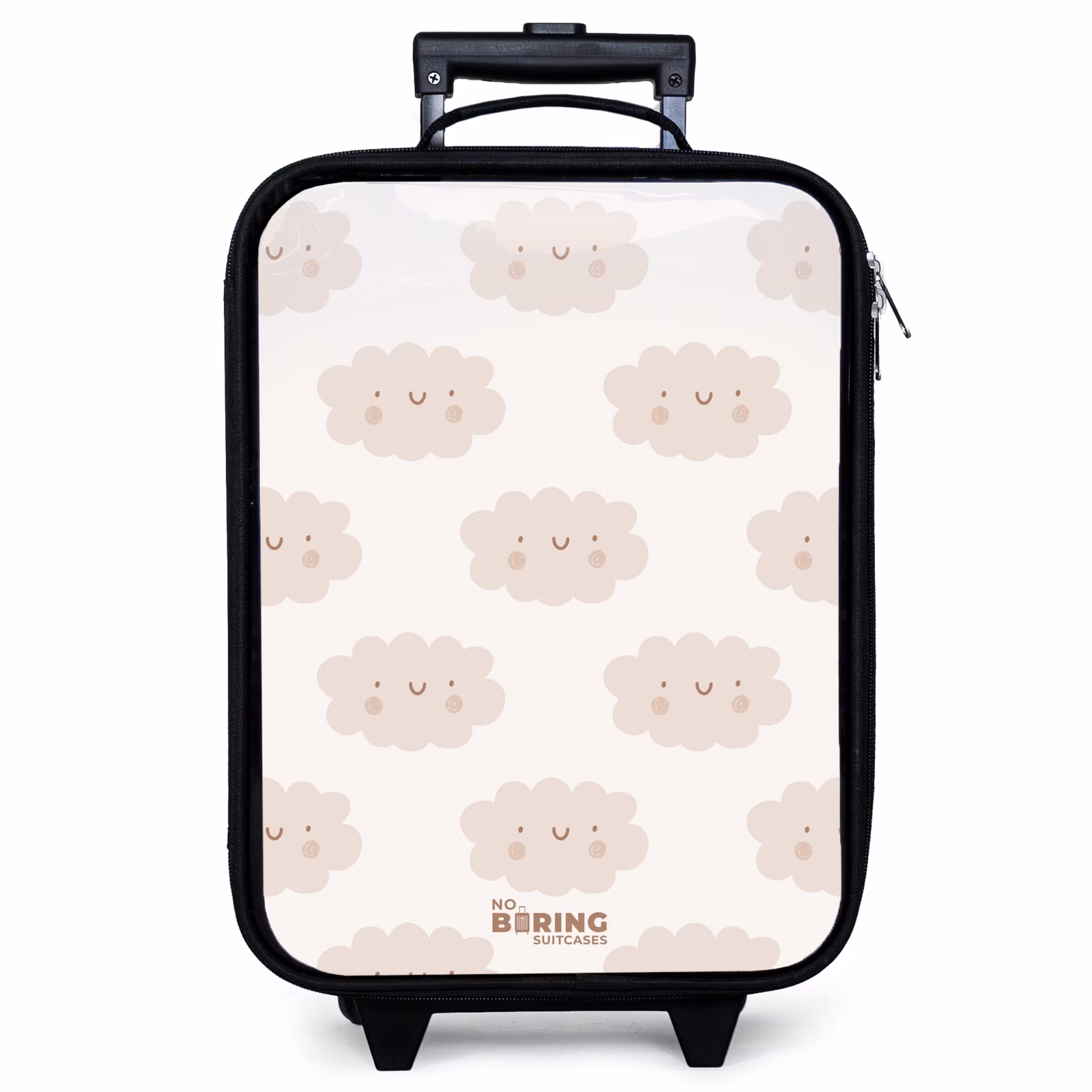 Kinderkoffer - Fröhliche Wolken mit Gesichtern auf cremefarbenem Hintergrund — 1