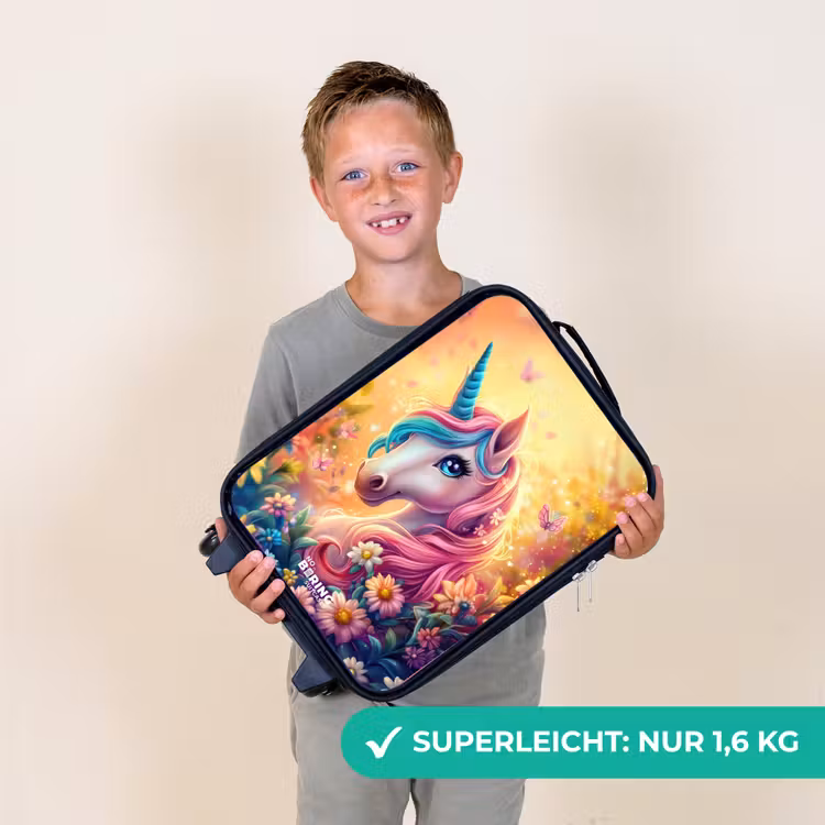 Kinderkoffer - Einhorn mit bunten Blumen — 2