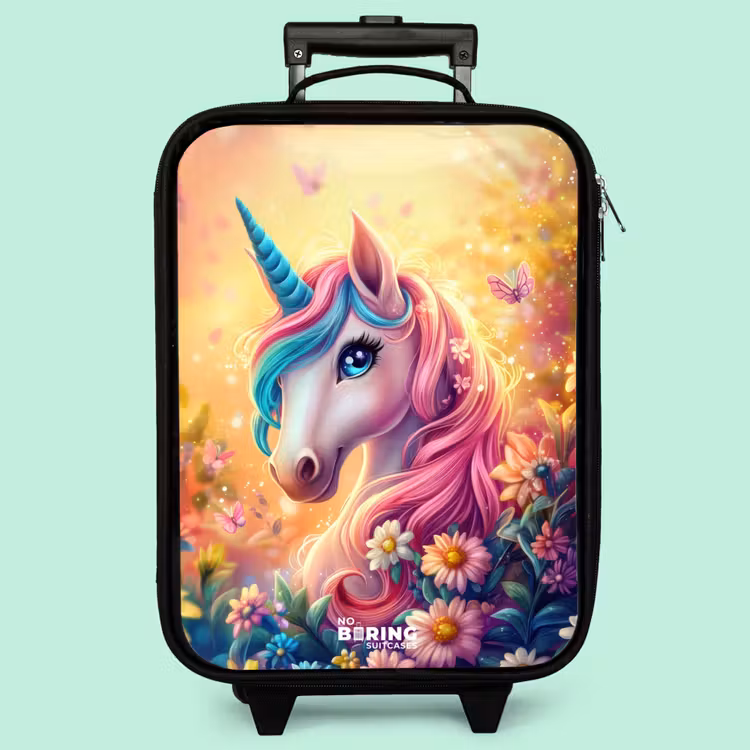 Kinderkoffer - Einhorn mit bunten Blumen — 3