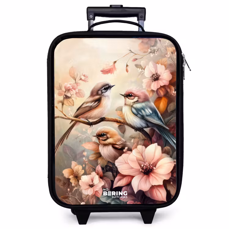 Kinderkoffer - Vögel mit rosa Blumen — 1