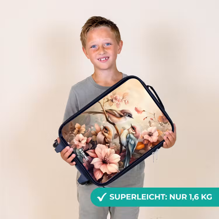 Kinderkoffer - Vögel mit rosa Blumen — 2