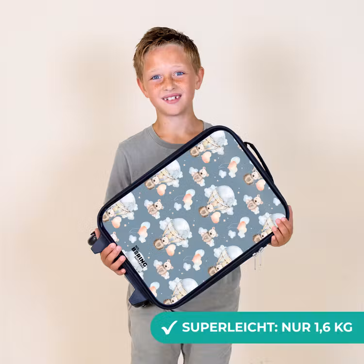 Kinderkoffer - Bären in Heißluftballons zwischen Wolken und Ballons — 2