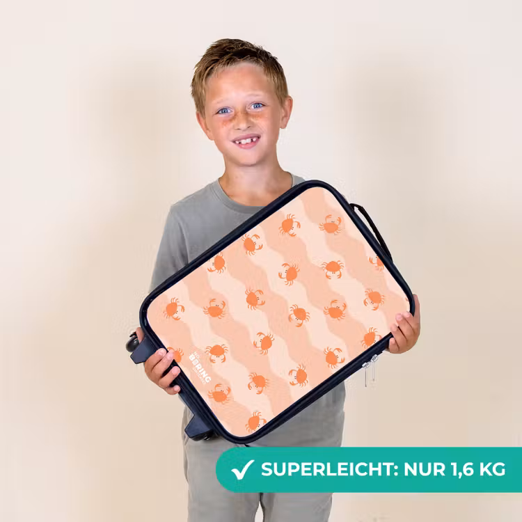 Kinderkoffer - Orangefarbene Krabben auf gewelltem Hintergrund — 2
