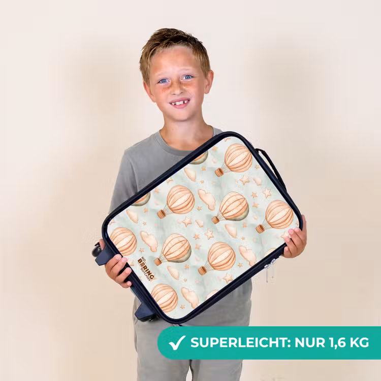 Kinderkoffer - Vintage Heißluftballons in Sepia mit Wolken und Sternen — 2