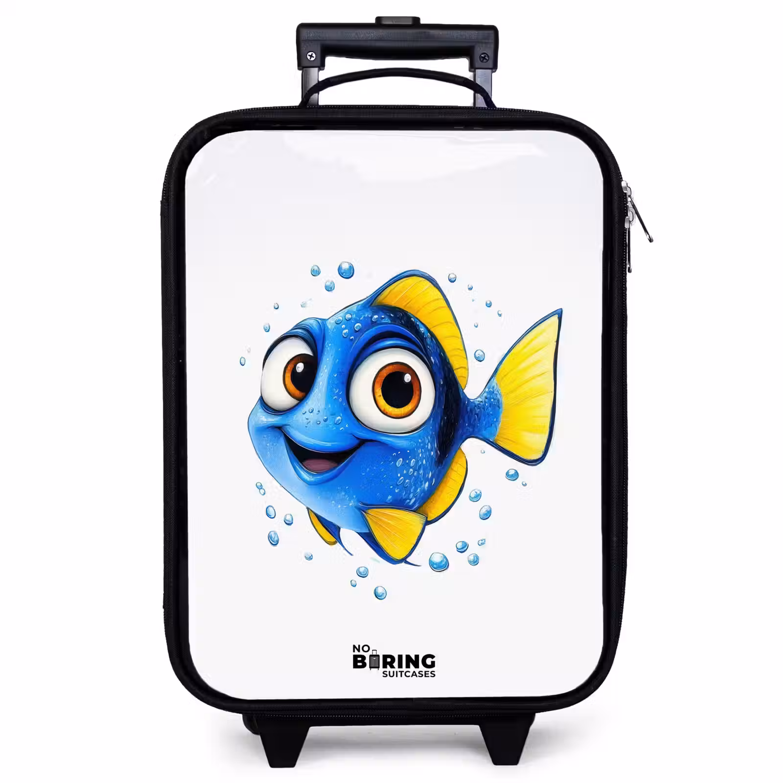 Kinderkoffer - Blauer Fisch mit gelben Flossen und glücklichem Blick — 1