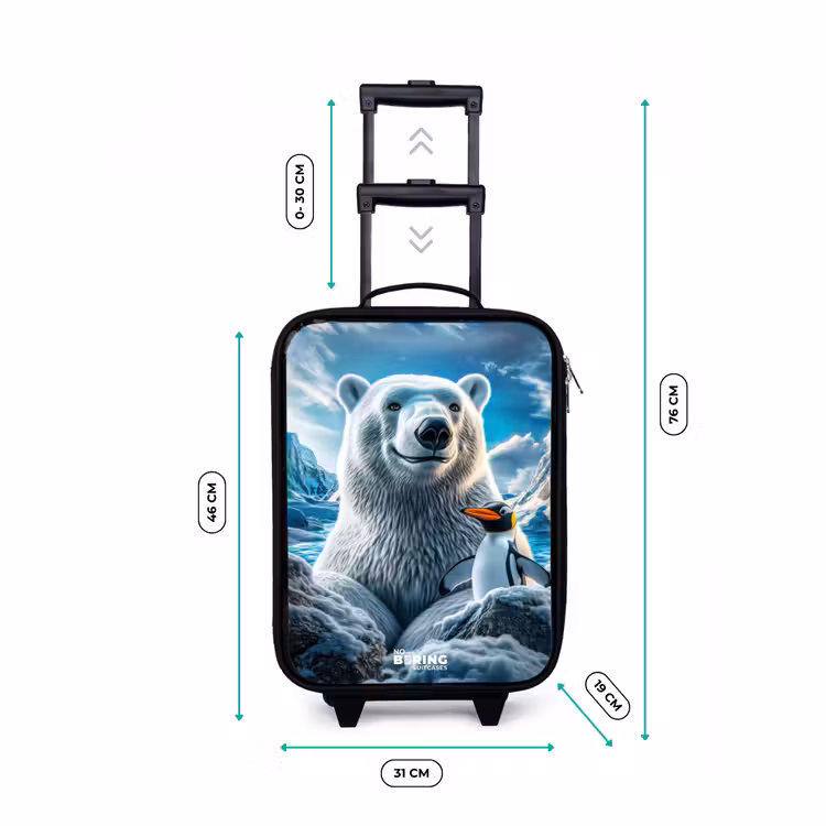 Kinderkoffer - Eisbär und Pinguin in verschneiter Berglandschaft — 7