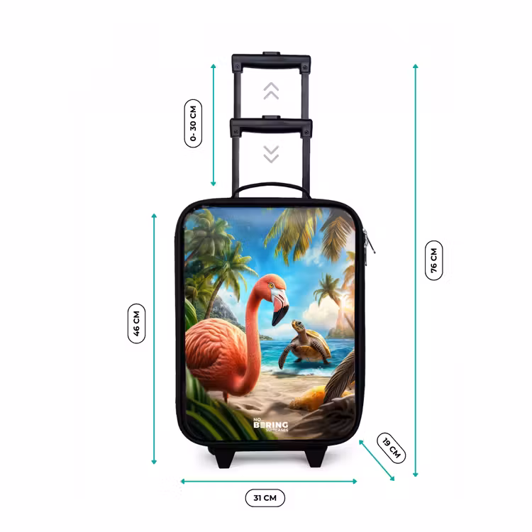 Kinderkoffer - Flamingo und Schildkröte am tropischen Strand — 7