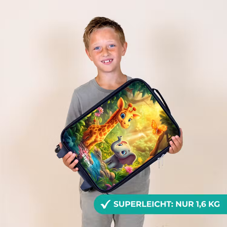 Kinderkoffer - Giraffe und Elefant am Bach im Dschungel — 2