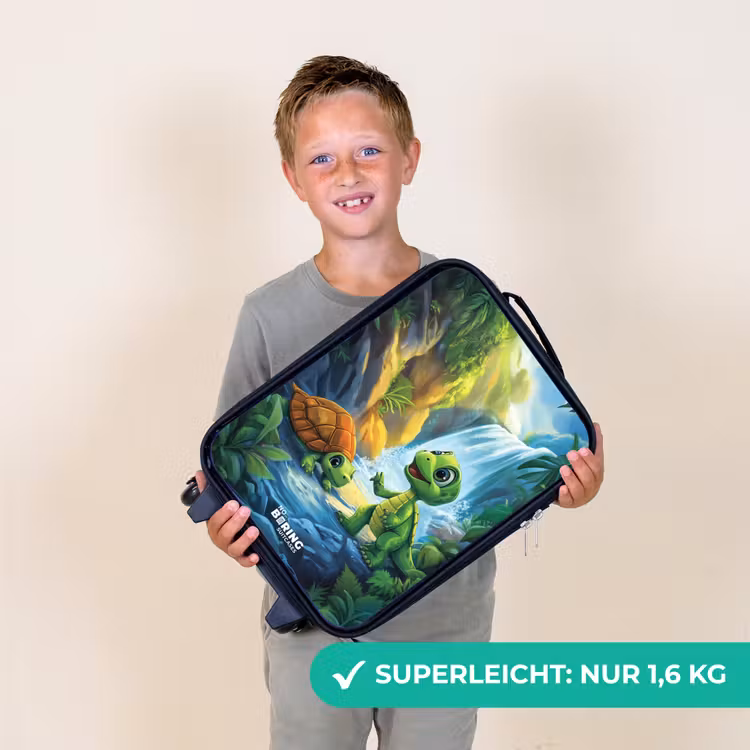 Kinderkoffer - Schildkröte und Dino am Wasserfall im tropischen Wald — 2
