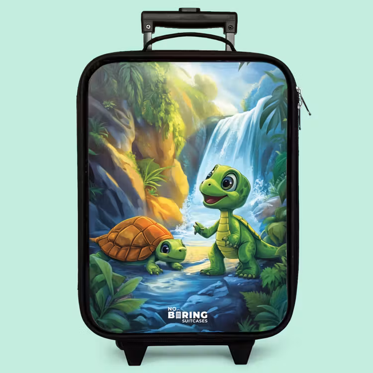 Kinderkoffer - Schildkröte und Dino am Wasserfall im tropischen Wald — 3