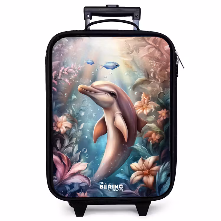 Kinderkoffer - Delfin und Fisch in der Unterwasserblumenwelt — 1