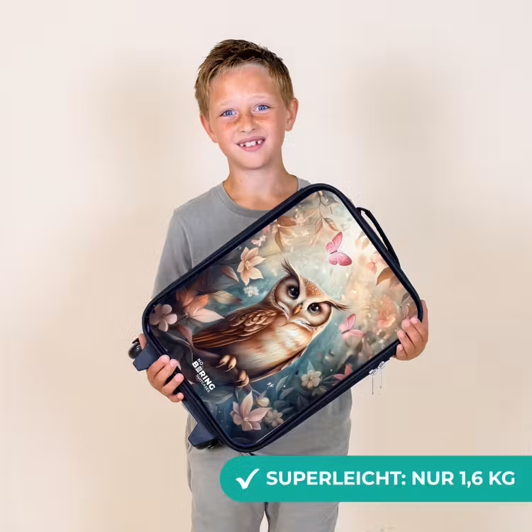 Kinderkoffer - Eule mit Schmetterlingen im mystischen Wald — 2