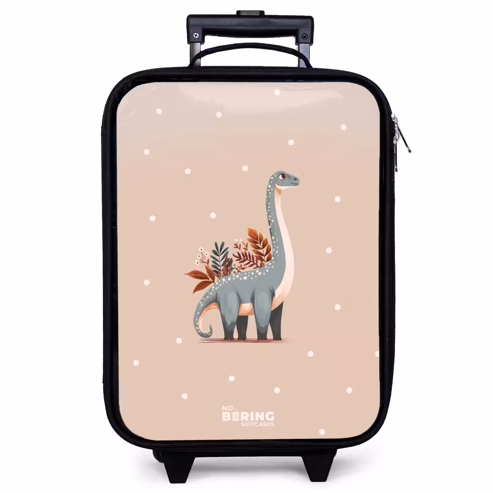 Kinderkoffer - Blauer Dinosaurier auf beigefarbenem Tupfenhintergrund — 1