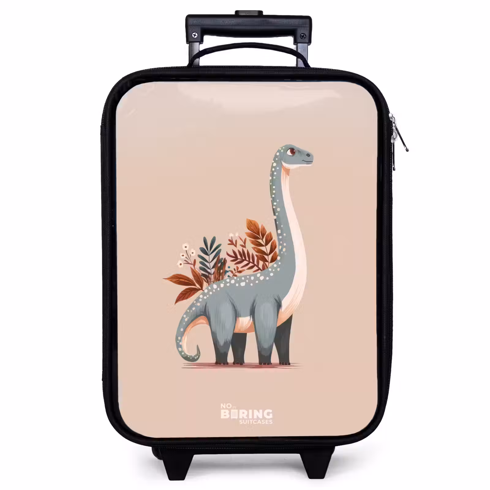 Kinderkoffer - Blauer Dinosaurier auf einem beigen Hintergrund — 1