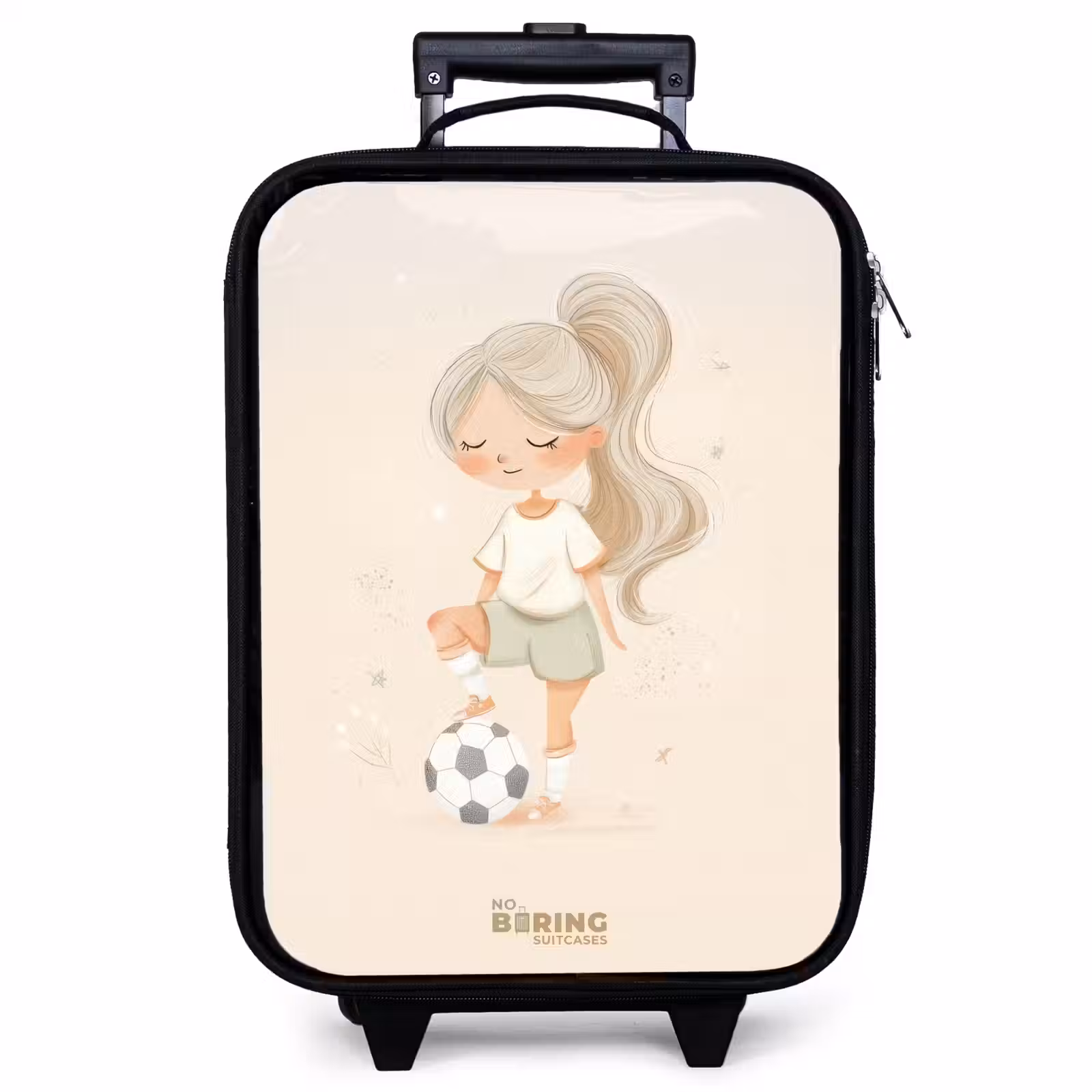 Kinderkoffer - Mädchen mit einem Fußball in beigen Farben — 1
