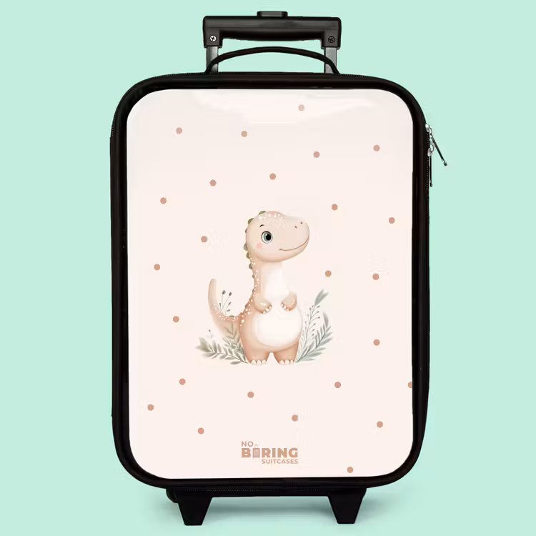 Kinderkoffer - Beigefarbener Dino auf getupftem Hintergrund — 3