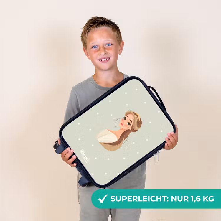 Kinderkoffer - Prinzessin mit Diadem auf grünem Tupfenhintergrund — 2