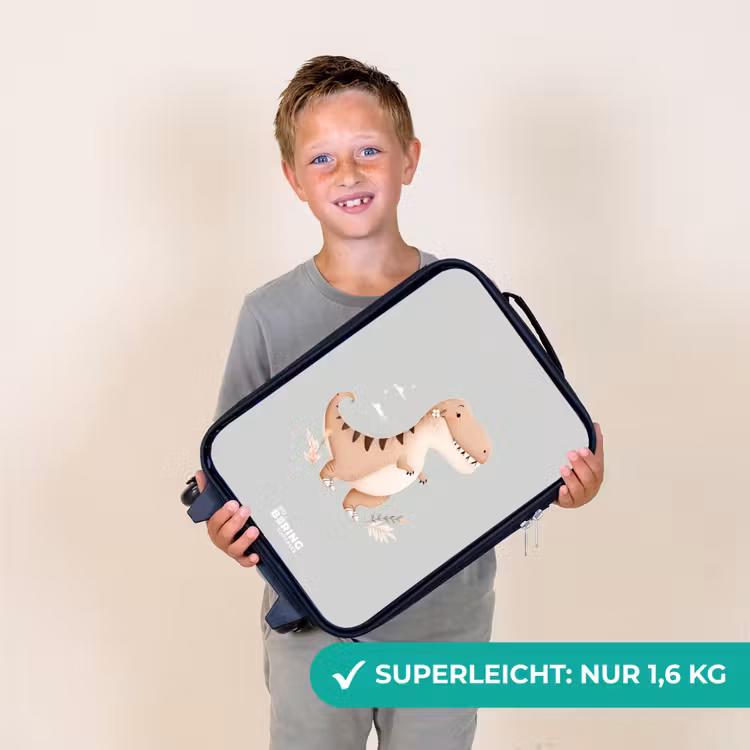 Kinderkoffer - Dino in den Farben Beige und Grau — 2