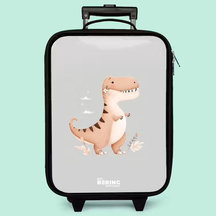 Kinderkoffer - Dino in den Farben Beige und Grau — 3