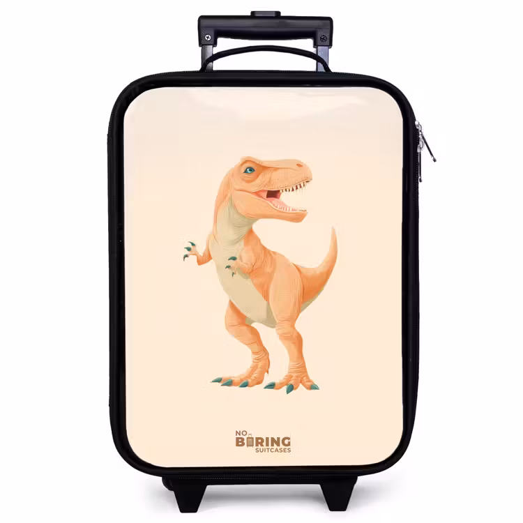 Kinderkoffer - T-rex dino in orangefarben — 1