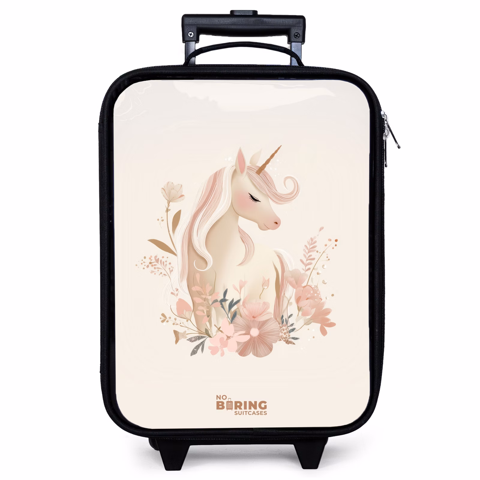 Kinderkoffer - Einhorn zwischen Blumen in rosa Pastellfarben — 1