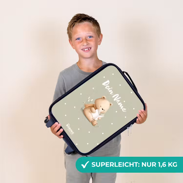 Kinderkoffer - Ein Braunbär liest ein Buch - Grün — 2