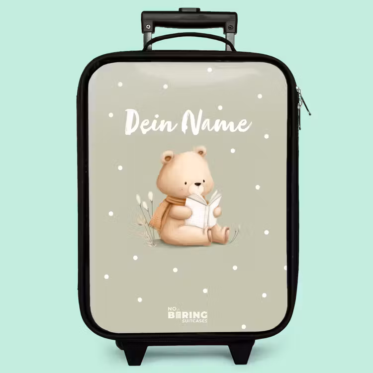 Kinderkoffer - Ein Braunbär liest ein Buch - Grün — 3