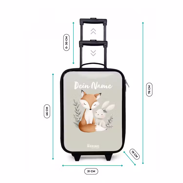 Kinderkoffer - Fuchs und Kaninchen umgeben von grünen Blättern — 7