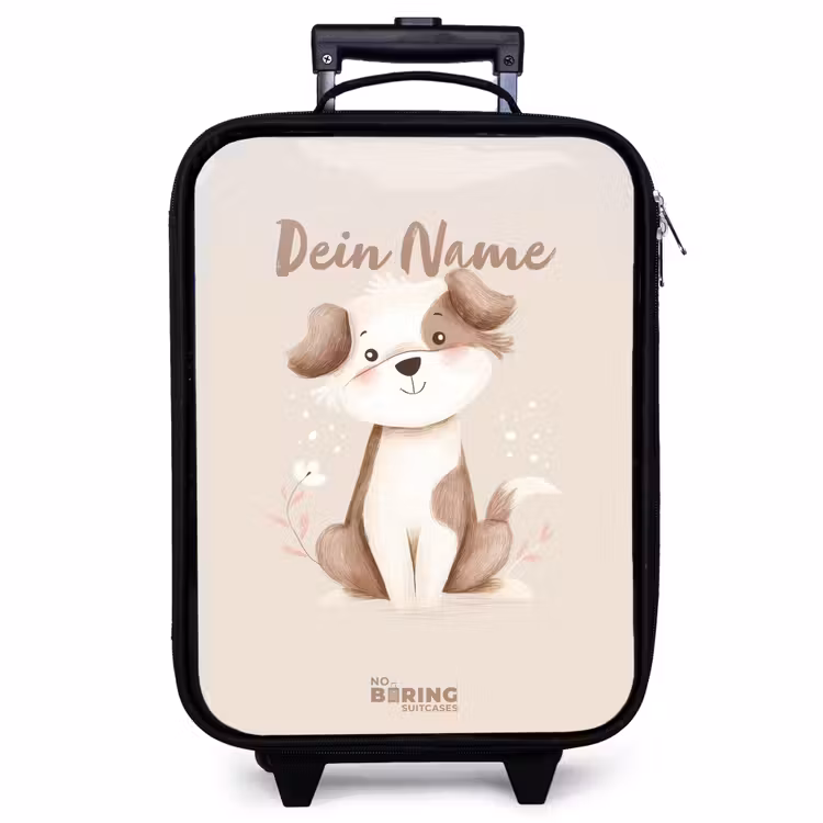 Kinderkoffer - Hund in Braun und Beige — 1