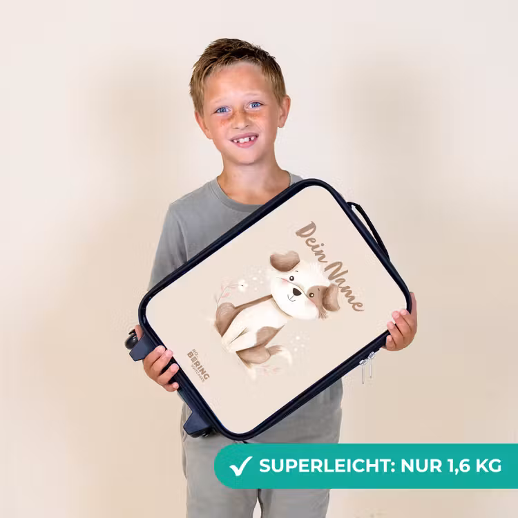 Kinderkoffer - Hund in Braun und Beige — 2