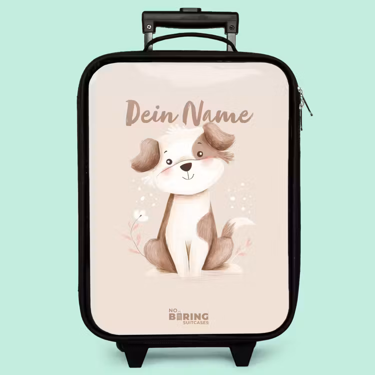 Kinderkoffer - Hund in Braun und Beige — 3