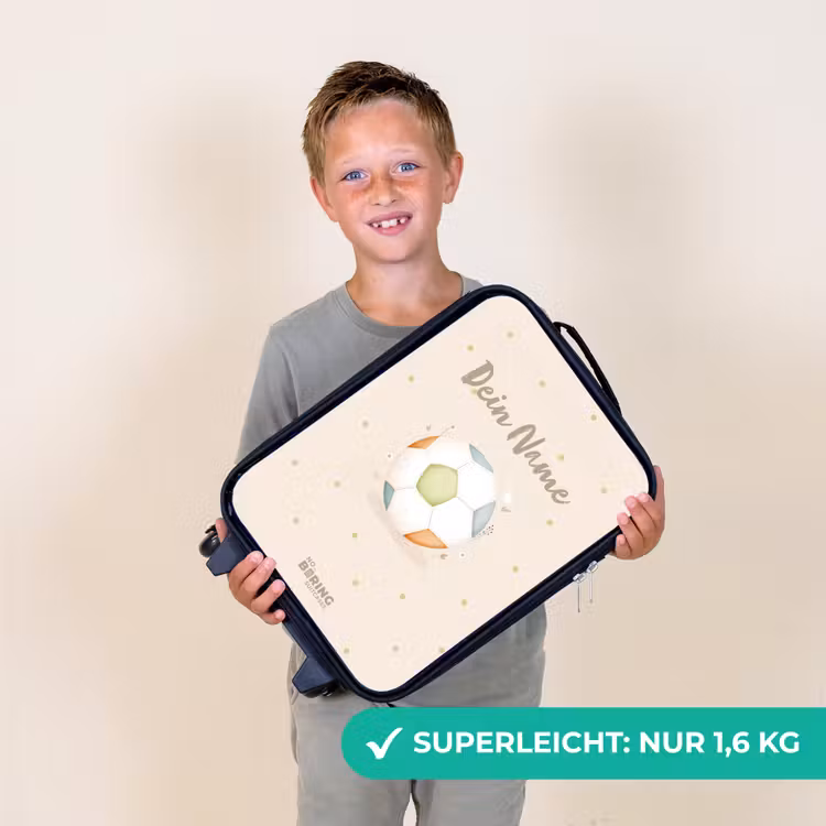 Kinderkoffer - Fußball in beigefarbenen Pastellfarben — 2