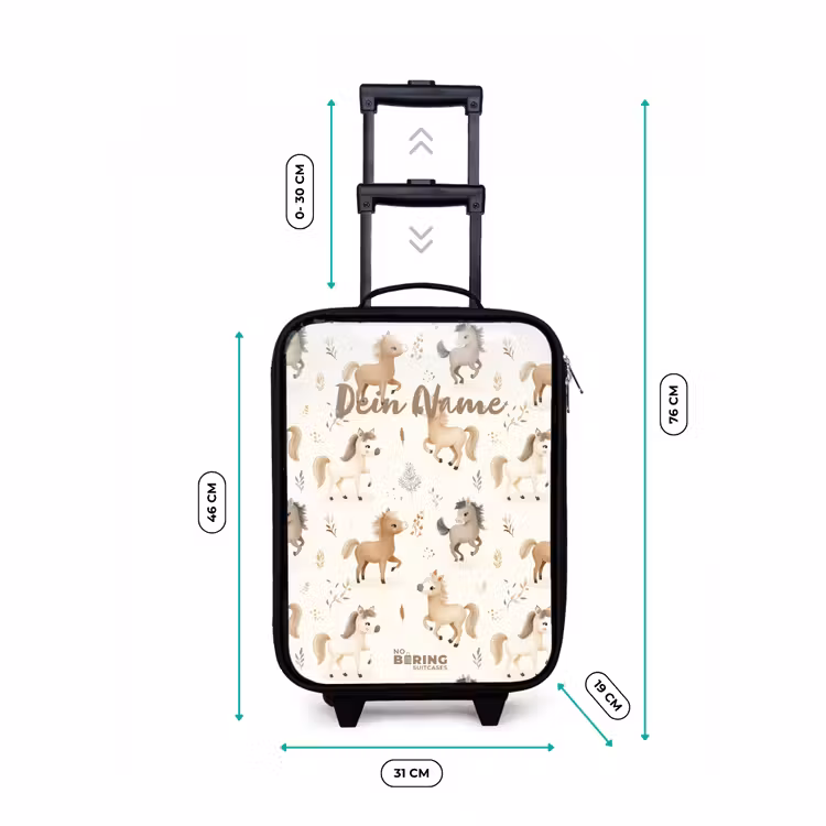 Kinderkoffer - Muster der Fohlen in den Farben beige und braun — 7