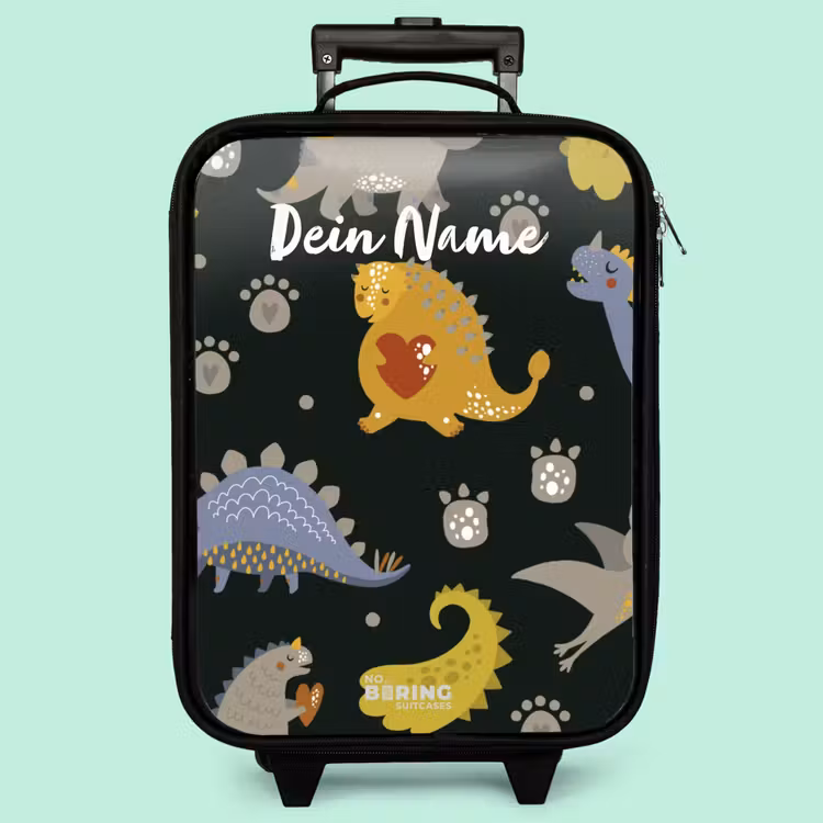 Kinderkoffer - Schwarz - Liebevoller Dinosaurier — 3