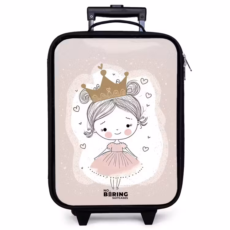 Kinderkoffer - Prinzessin auf farbigem Hintergrund mit Herzen — 1