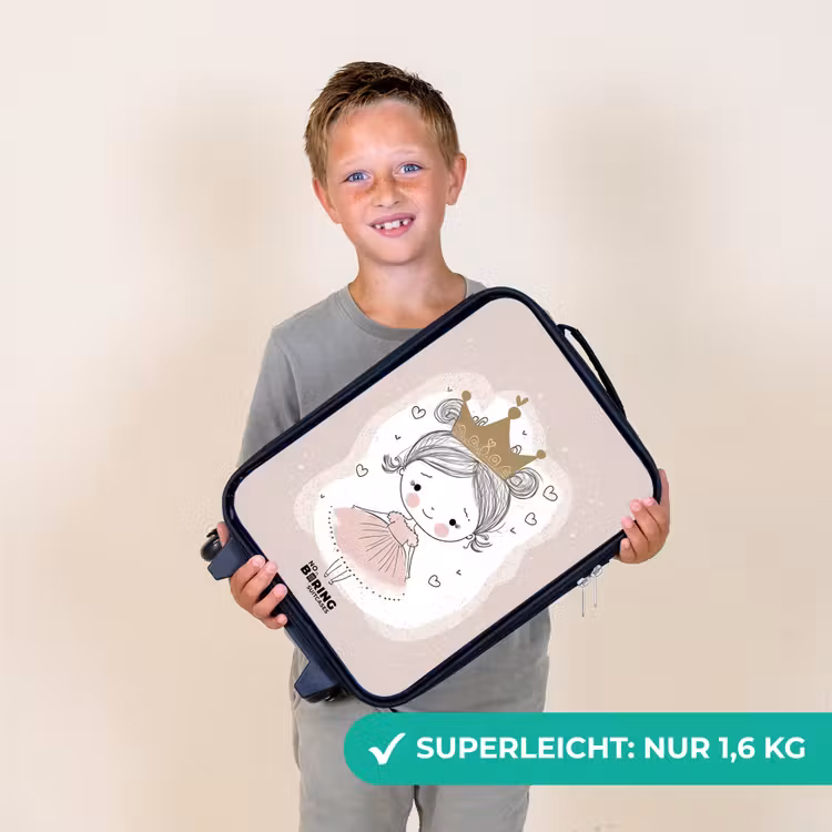 Kinderkoffer - Prinzessin auf farbigem Hintergrund mit Herzen — 2
