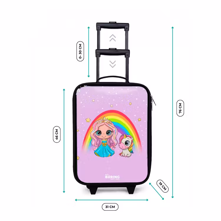 Kinderkoffer - Prinzessin und Einhorn bei einem Regenbogen lila — 4
