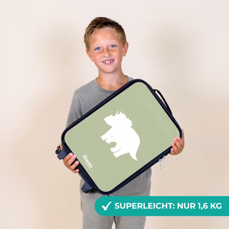 Kinderkoffer - Grün mit Triceratops-Dino — 2