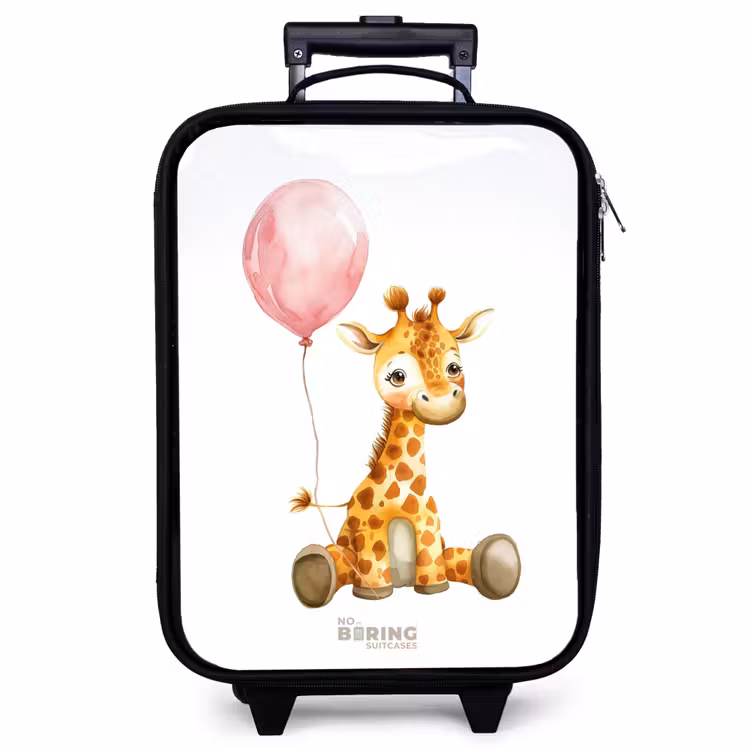 Kinderkoffer - Giraffe mit rosa Luftballon — 1