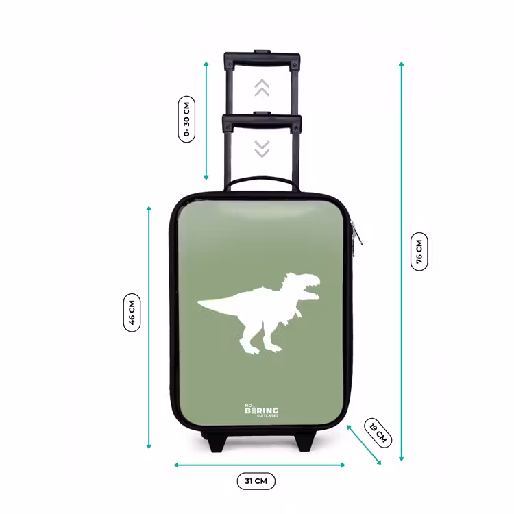 Kinderkoffer - Grün mit T-Rex-Dino — 7