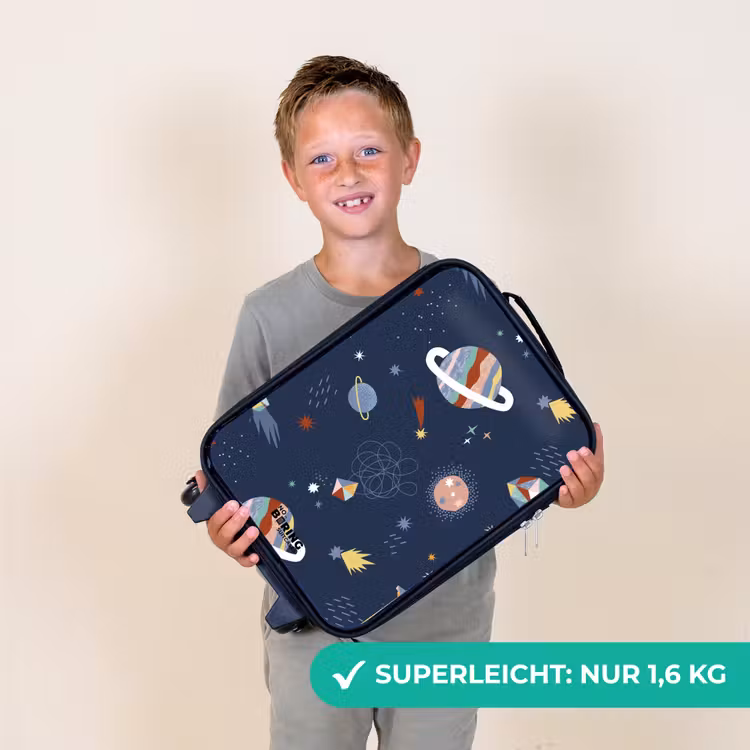 Kinderkoffer - bunte Planeten auf dunklem Hintergrund — 2