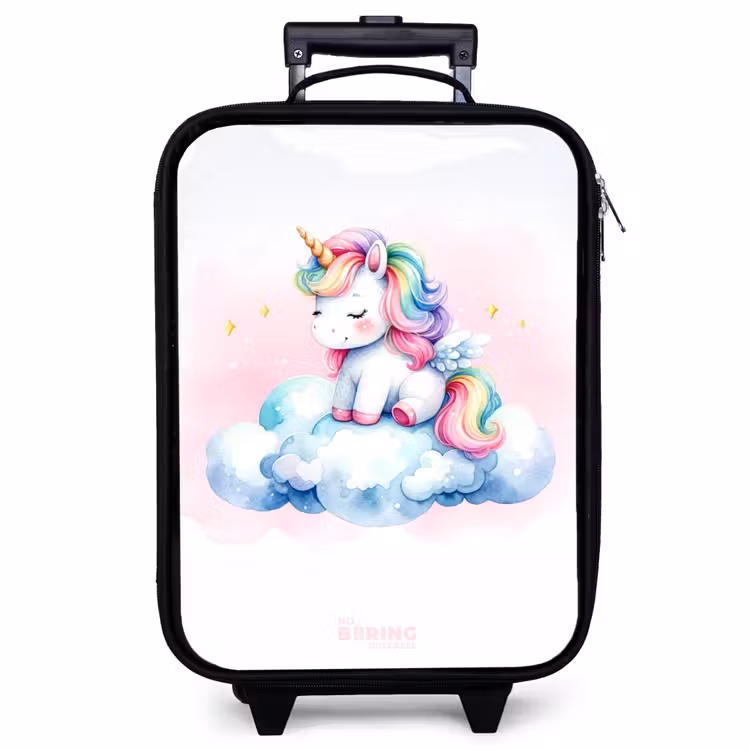 Kinderkoffer - Einhorn mit Regenbogenmähne auf einer Wolke — 1