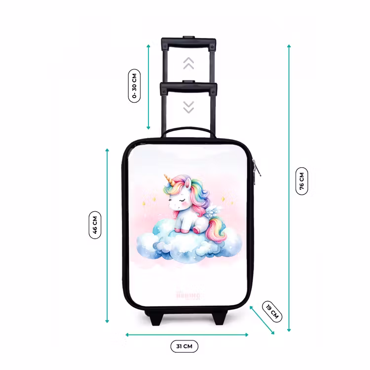 Kinderkoffer - Einhorn mit Regenbogenmähne auf einer Wolke — 7