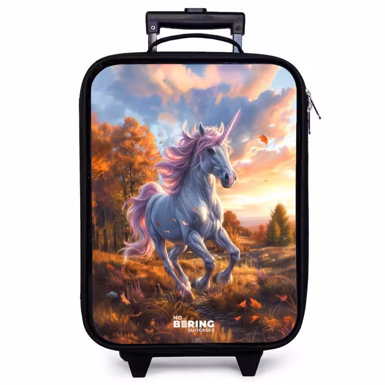 Kinderkoffer - Galoppierendes Einhorn in der Herbstwelt — 1