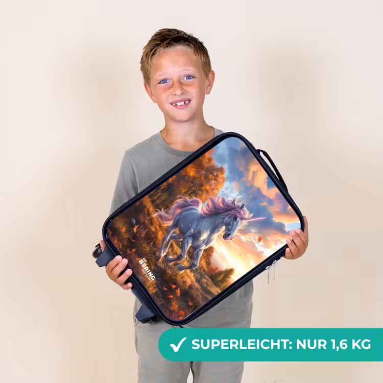 Kinderkoffer - Galoppierendes Einhorn in der Herbstwelt — 2