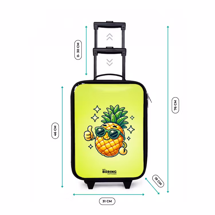 Kinderkoffer - Glückliche Ananas mit grünem Hintergrund — 4