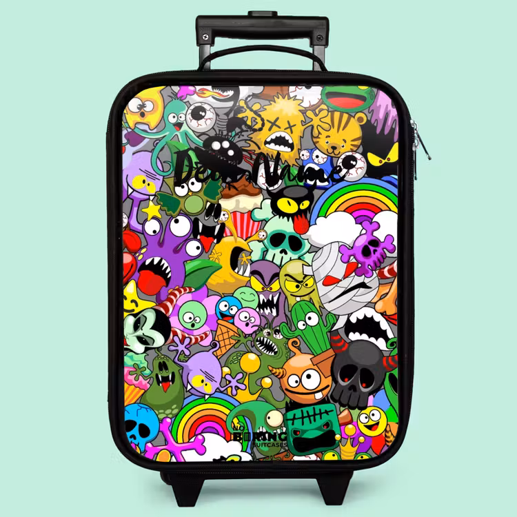 Kinderkoffer - Chaotisch-bunte Monster-Muster — 3